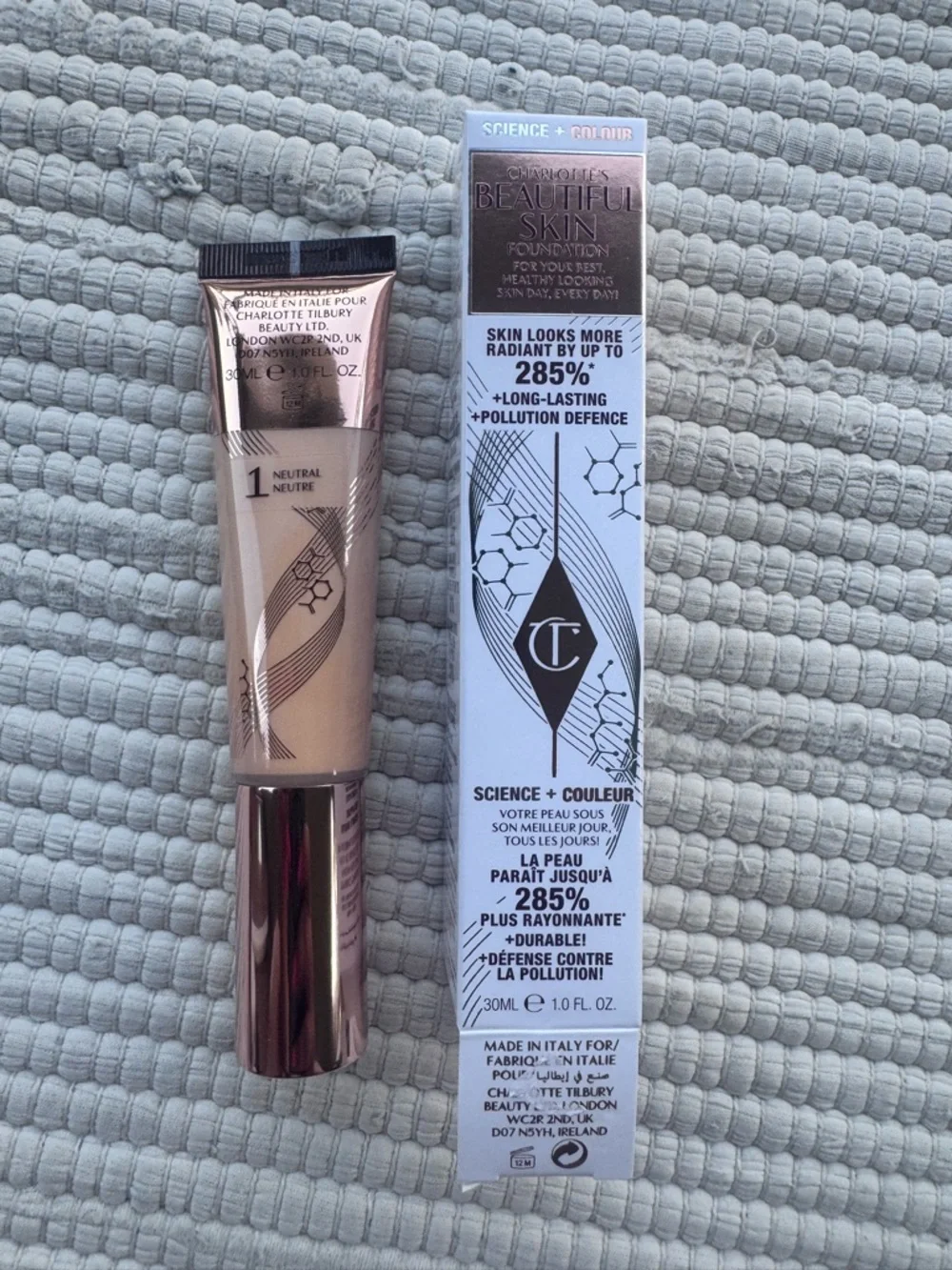 Charlotte Tilbury Beautiful Skin Foundation 1 Neutral 30ml Full Size NIB